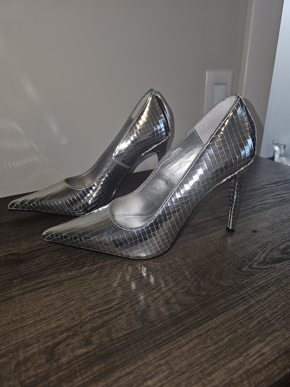Steve Madden - Worn Once - Silver Pointed-Toe High Heel Pumps